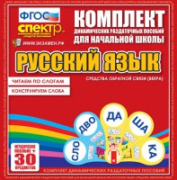 Динамические раздаточные пособия. Русский язык (веера). Читаем по слогам (слоги из двух букв). Конструируем слова (слоги из двух и трех букв). - fgospostavki.ru - Балашиха