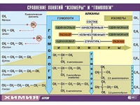 Таблица демонстрационная "Сравнение понятий изомер и гомолог" (винил 70x100) - fgospostavki.ru - Балашиха