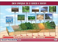Таблица демонстрационная "Смена природных зон от полюсов к экватору" (винил 70*100) - fgospostavki.ru - Балашиха