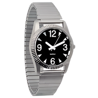 Часы мужские с черным циферблатом на растягивающемся ремешке - fgospostavki.ru - Балашиха