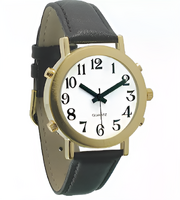 Часы для слабовидящих людей с белым циферблатом на кожаном ремешке - fgospostavki.ru - Балашиха