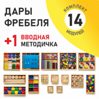 Игровой набор Дары Фребеля 14 модулей с методическим пособием (1 книга) - fgospostavki.ru - Балашиха