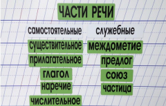 Набор магнитных карточек "Части речи" (фон зелёный) - fgospostavki.ru - Балашиха