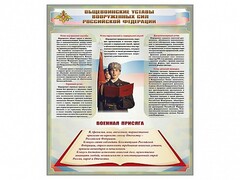 Стенд "Уставы. Закон военной службы. Военная присяга" - fgospostavki.ru - Балашиха