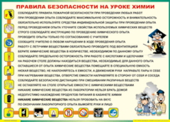 Таблица "Правила безопасности на уроке химии" (100х140 сантиметров, винил) - fgospostavki.ru - Балашиха