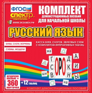 Динамические раздаточные пособия. Русский язык (комплект демонстрационных материалов). Касса букв, слогов, звуковых схем с набором интерактивных таблиц. - fgospostavki.ru - Балашиха