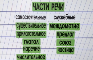 Набор магнитных карточек "Части речи" (фон зелёный) - fgospostavki.ru - Балашиха