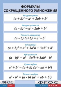 Таблица "Формулы сокращенного умножения" (винил) - fgospostavki.ru - Балашиха
