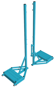 Стойки волейбольные для зала с механизмом натяжения (передвижная с противовесом, без сетки) - fgospostavki.ru - Балашиха