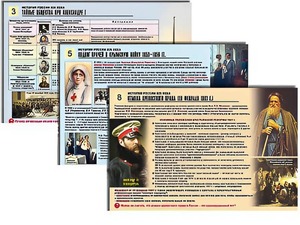 Комплект таблиц по истории "История России XIX в." раздаточные (цветные, ламинированные, А4, 10 штук) - fgospostavki.ru - Балашиха