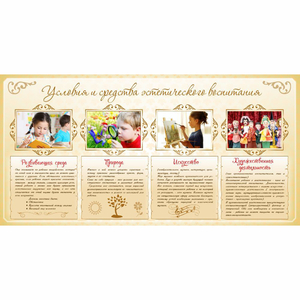 Стенд "Условия и средства эстетического воспитания" - fgospostavki.ru - Балашиха