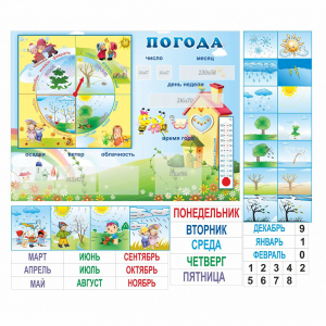 Стенд "Погода" с карманами для вставок - fgospostavki.ru - Балашиха