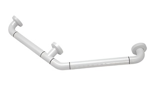 Поручень угловой трехопорный с антибактериальным покрытием (белая) - fgospostavki.ru - Балашиха