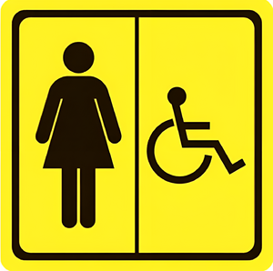Тактильный знак (туалет для инвалидов Ж) 100х100 - fgospostavki.ru - Балашиха