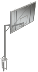 Стойки баскетбольные уличные (вылет 1,2 метра, пара) для щита из оргстекла - fgospostavki.ru - Балашиха