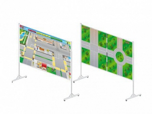 Двухсторонняя магнитно-маркерная доска "Азбука дорожного движения" на разборной стойке - fgospostavki.ru - Балашиха