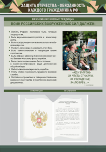 Стенд-уголок "Защита Отечества – обязанность каждого гражданина Российской Федерации" - fgospostavki.ru - Балашиха