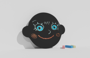 Фигурная грифельная меловая доска на тему эмоций - fgospostavki.ru - Балашиха