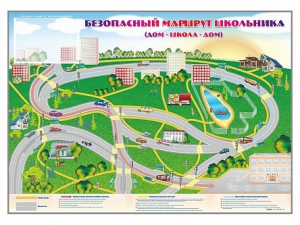 Магнитно-маркерная доска "Безопасный маршрут школьника (дом – школа – дом)" с комплектом тематических магнитов - fgospostavki.ru - Балашиха