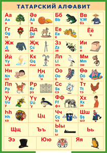 Таблица "Татарский алфавит в картинках" (100х140 сантиметров, винил) - fgospostavki.ru - Балашиха