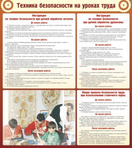 Стенд "Техника безопасности на уроках труда" - fgospostavki.ru - Балашиха