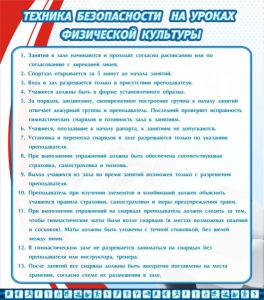 Стенд "Техника безопасности на уроках физкультуры" - fgospostavki.ru - Балашиха