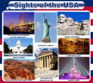 Стенд "Достопримечательности США" Вариант 1 - fgospostavki.ru - Балашиха