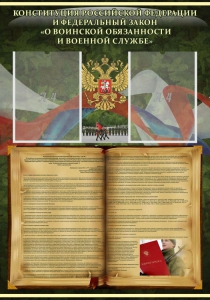 Стенд "Конституция РФ и Федеральный закон "О воинской обязанности и военной службе" - fgospostavki.ru - Балашиха