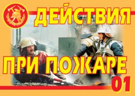 Комплект плакатов "Действия при пожаре" - fgospostavki.ru - Балашиха