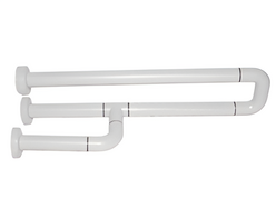 Поручень неоткидной трёхопорный с антибактериальным покрытием (белый) - fgospostavki.ru - Балашиха