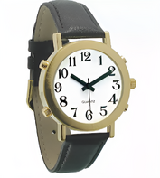 Часы для слабовидящих людей с белым циферблатом на кожаном ремешке - fgospostavki.ru - Балашиха