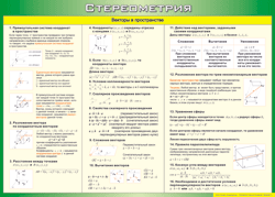 Таблица "Векторы в пространстве (Стереометрия)" (100х140 сантиметров, винил) - fgospostavki.ru - Балашиха