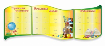 Стенд "Начальная школа" резной из 3-х частей - fgospostavki.ru - Балашиха