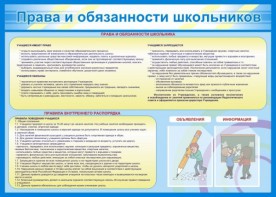 Стенд "Права и обязанности школьников" - fgospostavki.ru - Балашиха