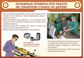 Стенд "Основные правила при работе на токарном станке по дереву" - fgospostavki.ru - Балашиха